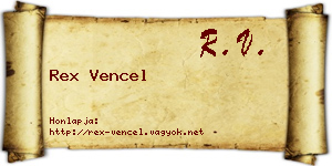 Rex Vencel névjegykártya